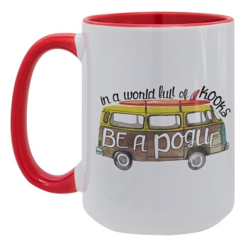 Outerbanks Pogue Life, Κούπα Mega 15oz, κεραμική Κόκκινη, 450ml