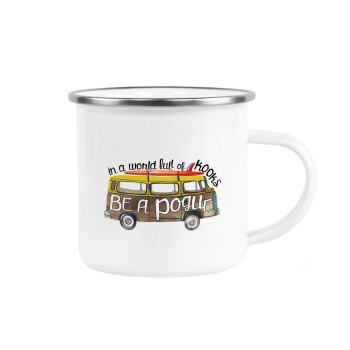 Outerbanks Pogue Life, Metallic enamel cup white 360ml