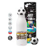 Soccer Metal mug thermos, double wall, 550ml