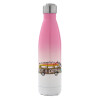 Μεταλλικό παγούρι θερμός Ροζ/Λευκό (Stainless steel), διπλού τοιχώματος, 500ml