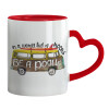 Mug heart red handle, ceramic, 330ml
