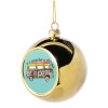 Golden Christmas tree ball ornament 8cm