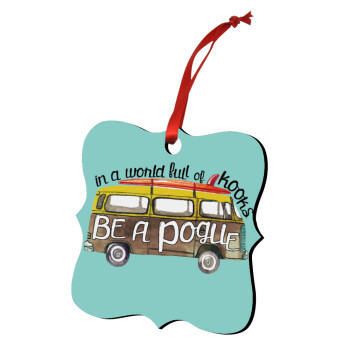 Outerbanks Pogue Life, Christmas ornament polygon wooden 7.5cm