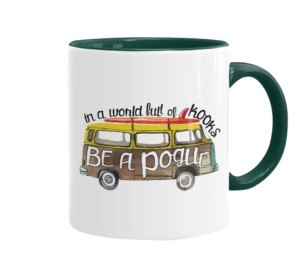 Outerbanks Pogue Life — Κούπα χρωματιστή πράσινη, κεραμική, 330ml