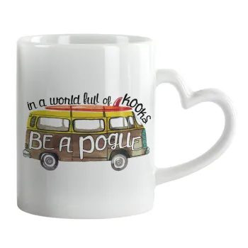 Outerbanks Pogue Life, Mug heart handle, ceramic, 330ml