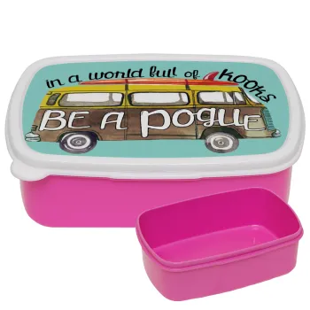 Outerbanks Pogue Life, ΡΟΖ παιδικό δοχείο φαγητού (lunchbox) πλαστικό (BPA-FREE) Lunch Βox M18 x Π13 x Υ6cm