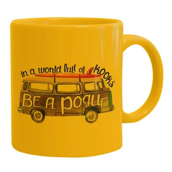 Outerbanks Pogue Life, Ceramic coffee mug yellow, 330ml