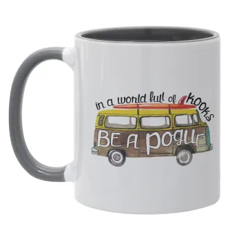 Outerbanks Pogue Life, Κούπα χρωματιστή γκρι, κεραμική, 330ml