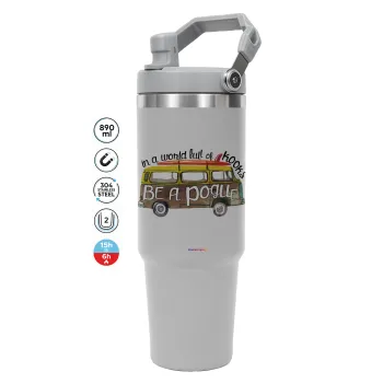 Outerbanks Pogue Life, GREY color, 890ml (30oz) stainless Steel Tumbler with Handle