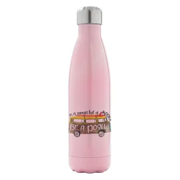 Outerbanks Pogue Life, Metal mug thermos Pink Iridiscent (Stainless steel), double wall, 500ml