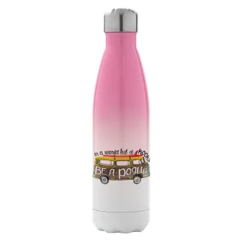 Outerbanks Pogue Life, Metal mug thermos Pink/White (Stainless steel), double wall, 500ml