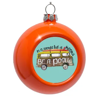 Outerbanks Pogue Life, Orange Christmas tree ornament bauble 8cm