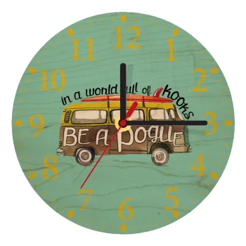 Outerbanks Pogue Life, Ρολόι τοίχου ξύλινο plywood (20cm)