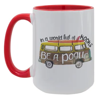 Outerbanks Pogue Life, Κούπα Mega 15oz, κεραμική Κόκκινη, 450ml