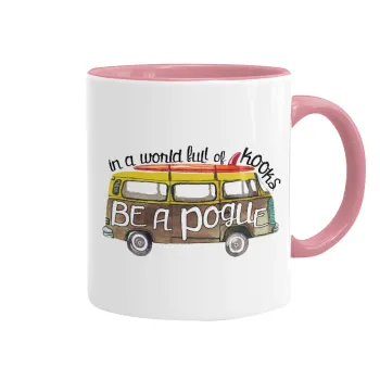 Outerbanks Pogue Life, Mug colored pink, ceramic, 330ml
