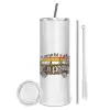 Tumbler stainless steel 600ml, with metal straw & cleaning brush