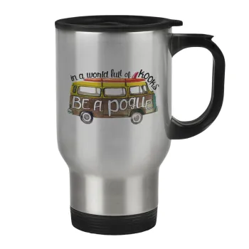 Outerbanks Pogue Life, Stainless steel travel mug with lid, double wall 450ml
