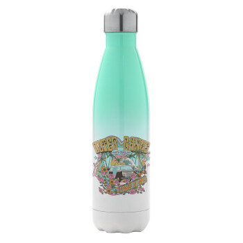 Outerbanks paradise on earth, Μεταλλικό παγούρι θερμός Πράσινο/Λευκό (Stainless steel), διπλού τοιχώματος, 500ml