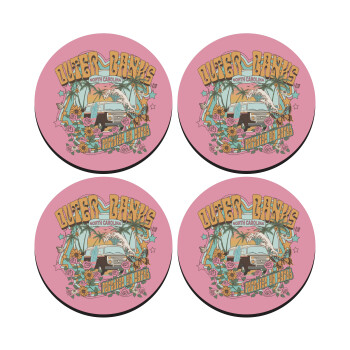 Outerbanks paradise on earth, SET of 4 round wooden coasters (9cm)