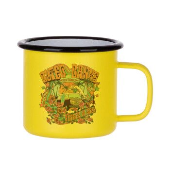 Outerbanks paradise on earth, Κούπα Μεταλλική εμαγιέ ΜΑΤ Κίτρινη 360ml