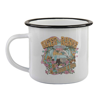 Outerbanks paradise on earth, Κούπα εμαγιέ με μαύρο χείλος 360ml