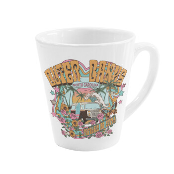 Outerbanks paradise on earth, Κούπα κωνική Latte Λευκή, κεραμική, 300ml