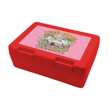 Outerbanks paradise on earth, Children's cookie container RED 185x128x65mm (BPA free plastic)