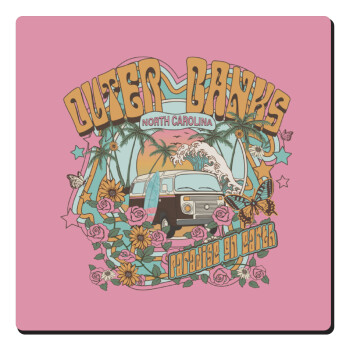 Outerbanks paradise on earth, Τετράγωνο μαγνητάκι ξύλινο 6x6cm