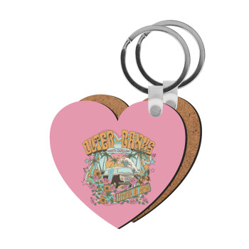 Outerbanks paradise on earth, Μπρελόκ Ξύλινο καρδιά MDF