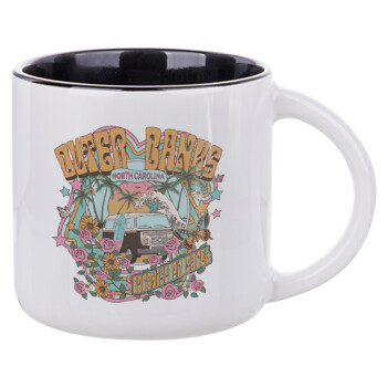 Outerbanks paradise on earth, Κούπα κεραμική 400ml Λευκή/Μαύρη