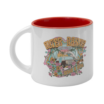 Outerbanks paradise on earth, Κούπα κεραμική 400ml Λευκή/Κόκκινη