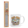 Easter Set, Ceramic Cup (330ml) & Easter aromatic flat candle (30cm) (GRAY)