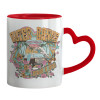Mug heart red handle, ceramic, 330ml