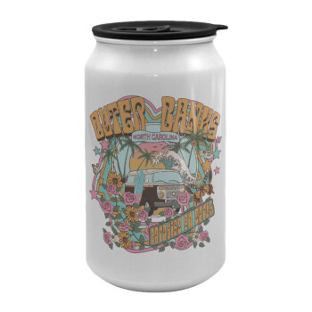 Outerbanks paradise on earth, Κούπα ταξιδιού μεταλλική με καπάκι (tin-can) 500ml