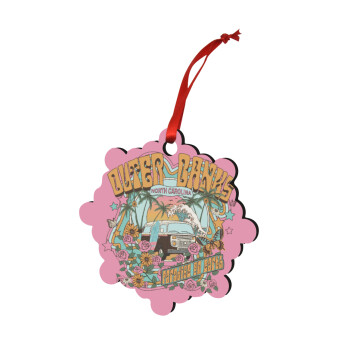 Outerbanks paradise on earth, Christmas ornament snowflake wooden 7.5cm