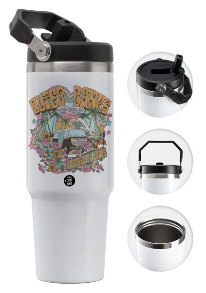 Outerbanks paradise on earth — Θερμός Ανοξείδωτο 30oz με χερούλι
