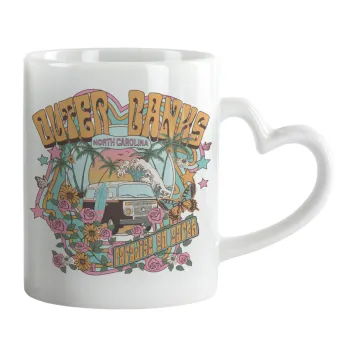 Outerbanks paradise on earth, Mug heart handle, ceramic, 330ml