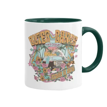 Outerbanks paradise on earth, Mug colored green, ceramic, 330ml