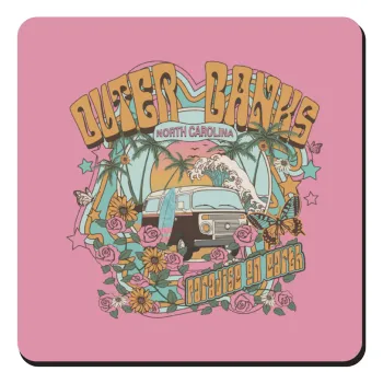Outerbanks paradise on earth, Τετράγωνο μαγνητάκι ξύλινο 9x9cm