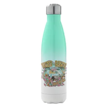 Outerbanks paradise on earth, Metal mug thermos Green/White (Stainless steel), double wall, 500ml