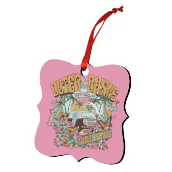 Outerbanks paradise on earth, Christmas ornament polygon wooden 7.5cm