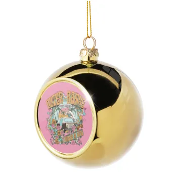 Outerbanks paradise on earth, Golden Christmas tree ball ornament 8cm