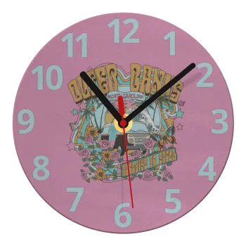 Outerbanks paradise on earth, Ρολόι τοίχου γυάλινο (20cm)