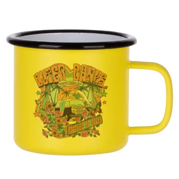 Outerbanks paradise on earth, Metallic enamel MATT Yellow cup 360ml