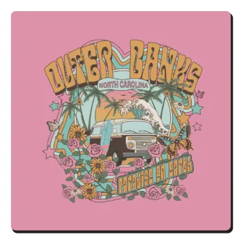 Outerbanks paradise on earth, Τετράγωνο μαγνητάκι ξύλινο 6x6cm