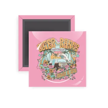 Outerbanks paradise on earth, Μαγνητάκι ψυγείου τετράγωνο διάστασης 5x5cm