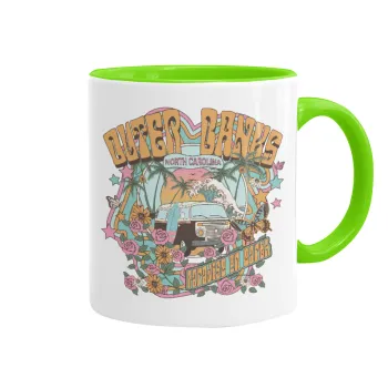 Outerbanks paradise on earth, Mug colored light green, ceramic, 330ml