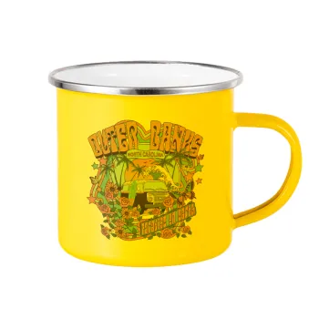 Outerbanks paradise on earth, Κούπα Μεταλλική εμαγιέ Κίτρινη 360ml