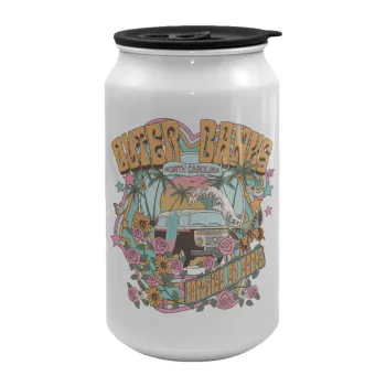 Outerbanks paradise on earth, Κούπα ταξιδιού μεταλλική με καπάκι (tin-can) 500ml