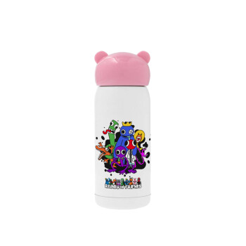 Rainbow friends, Pink stainless steel thermal flask, 320ml